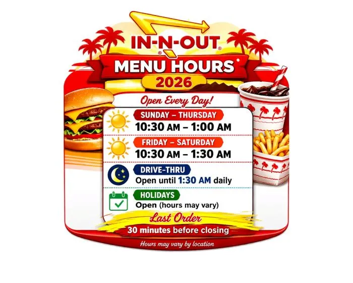 In-N-Out Menu Hours for 2026